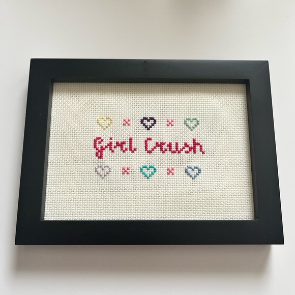 Cross stitch “Girl Crush” Embroidery Art - Picture 1 of 4